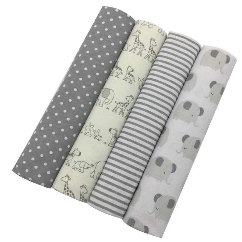 Soft Flannel Baby Receiving Blankets Set – 4 Pack