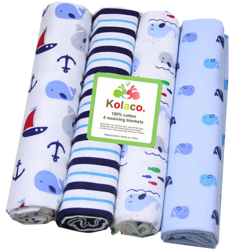 Soft Flannel Baby Receiving Blankets Set – 4 Pack