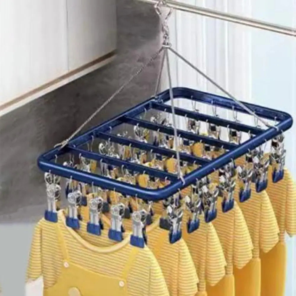 Aluminum Alloy Socks Drying Rack With 22/30 Clips