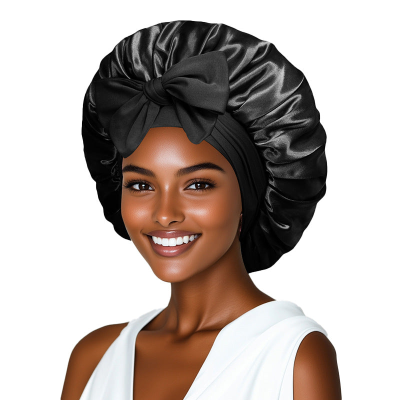 Women’s Satin Sleep Bonnet With Adjustable Tie Band