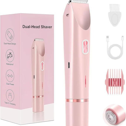 2-in-1 Rechargeable Dual-Head Electric Shaver & Hair Trimmer – Waterproof USB-C Grooming Kit - AR trading hub
