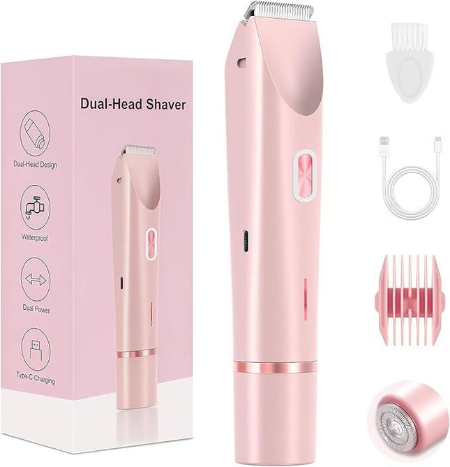 2-in-1 Rechargeable Dual-Head Electric Shaver & Hair Trimmer – Waterproof USB-C Grooming Kit - AR trading hub