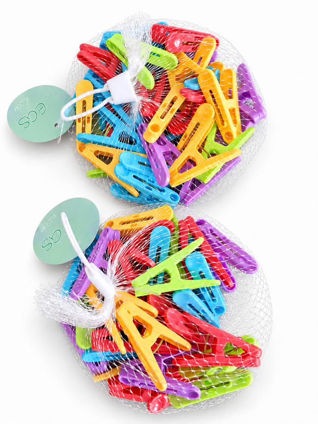 2-Pack 10M Clothesline Set with 60 Colourful Pegs – Strong Outdoor & Indoor Washing Line - AR trading hub