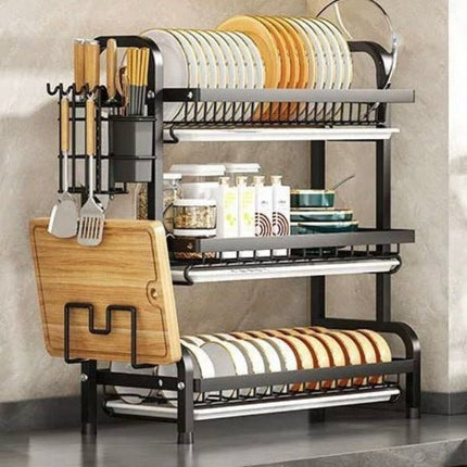 3-Tier Kitchen Dish Drying Rack & Drainer - AR trading hub