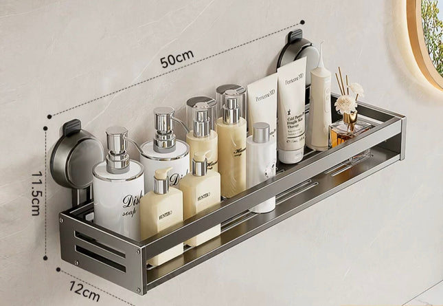 50cm Wall-Mounted Bathroom Shelf – Large Shower Caddy & Toiletry Storage Rack - AR trading hub