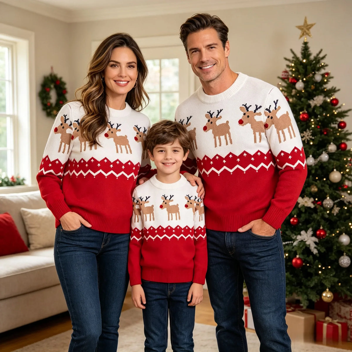 Christmas Family Matching Knit Sweater Set