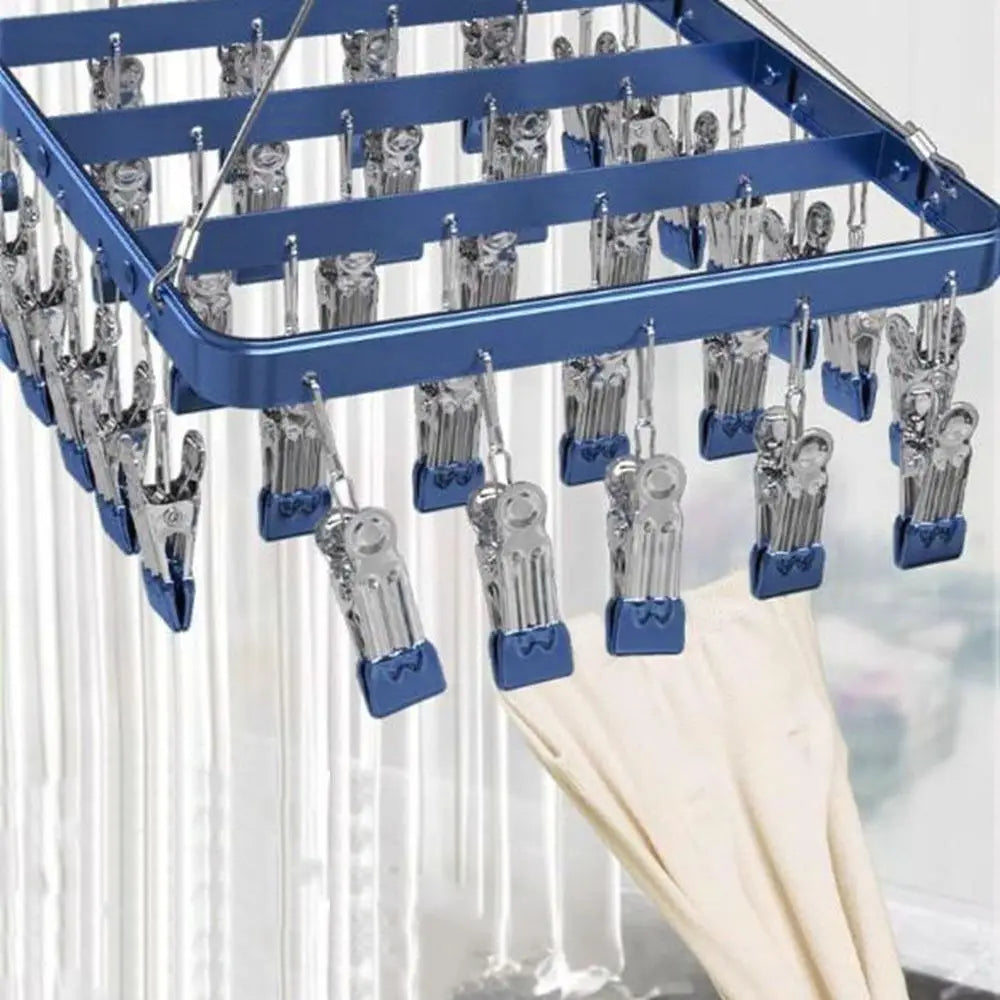 Aluminum Alloy Socks Drying Rack With 22/30 Clips