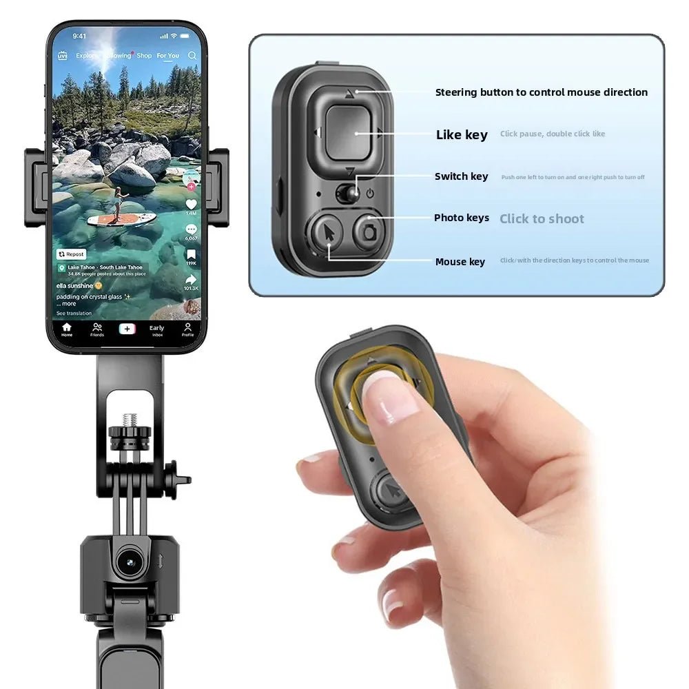 AI Face Tracking Selfie Stick Tripod With Fill Light 1.6m - AR trading hub