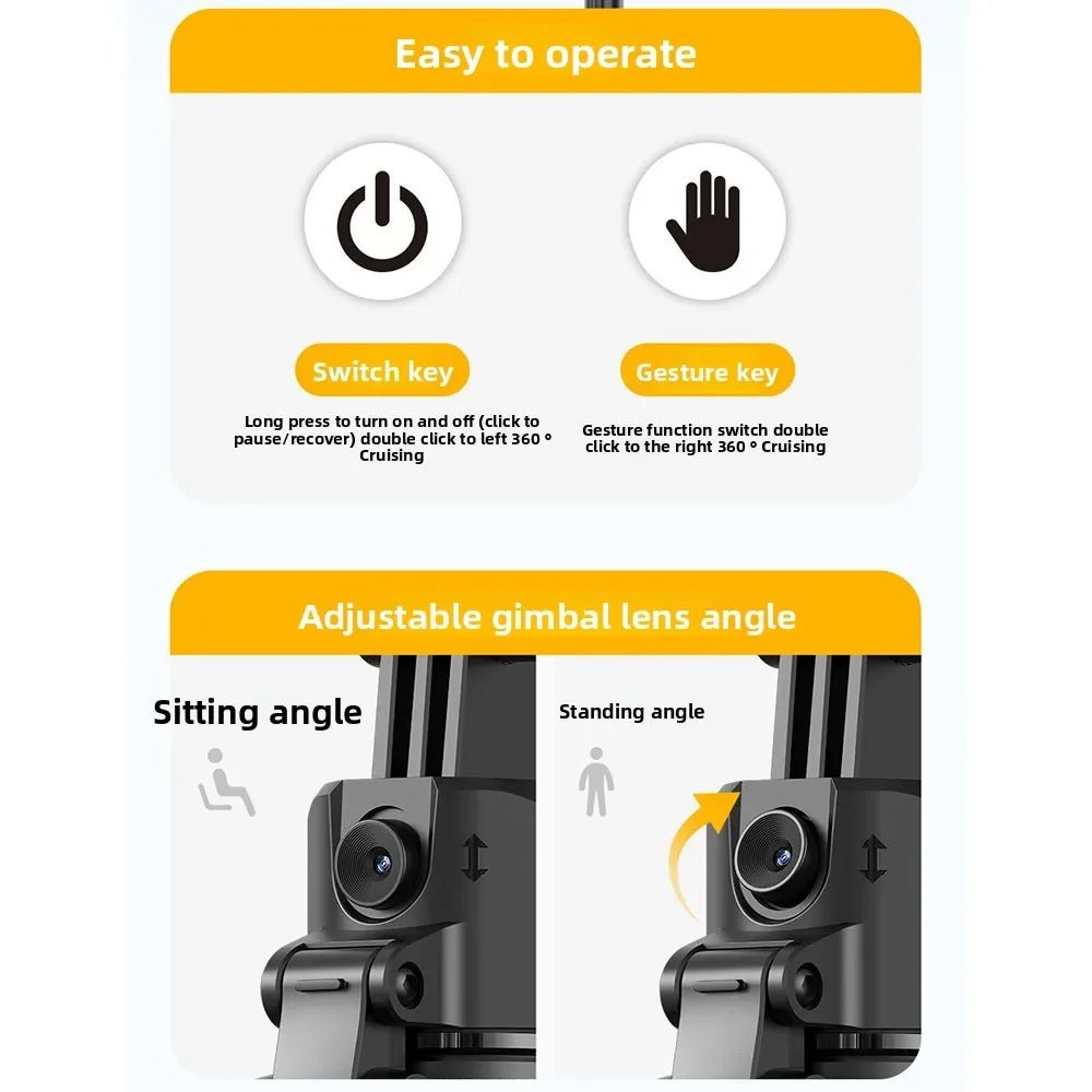 AI Face Tracking Selfie Stick Tripod With Fill Light 1.6m - AR trading hub