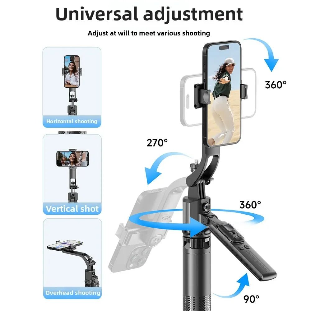 AI Face Tracking Selfie Stick Tripod With Fill Light 1.6m - AR trading hub