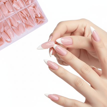 Almond French Tip Press-On Nails – 120 Pcs, Salon-Quality at Home - AR trading hub
