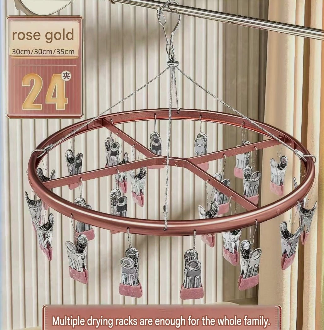 Aluminium Alloy Socks Drying Rack With 24 Clips - AR trading hub