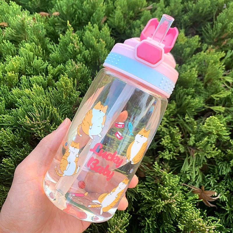 Cartoon Astronaut Water Bottle with Straw 800 ml - AR trading hub
