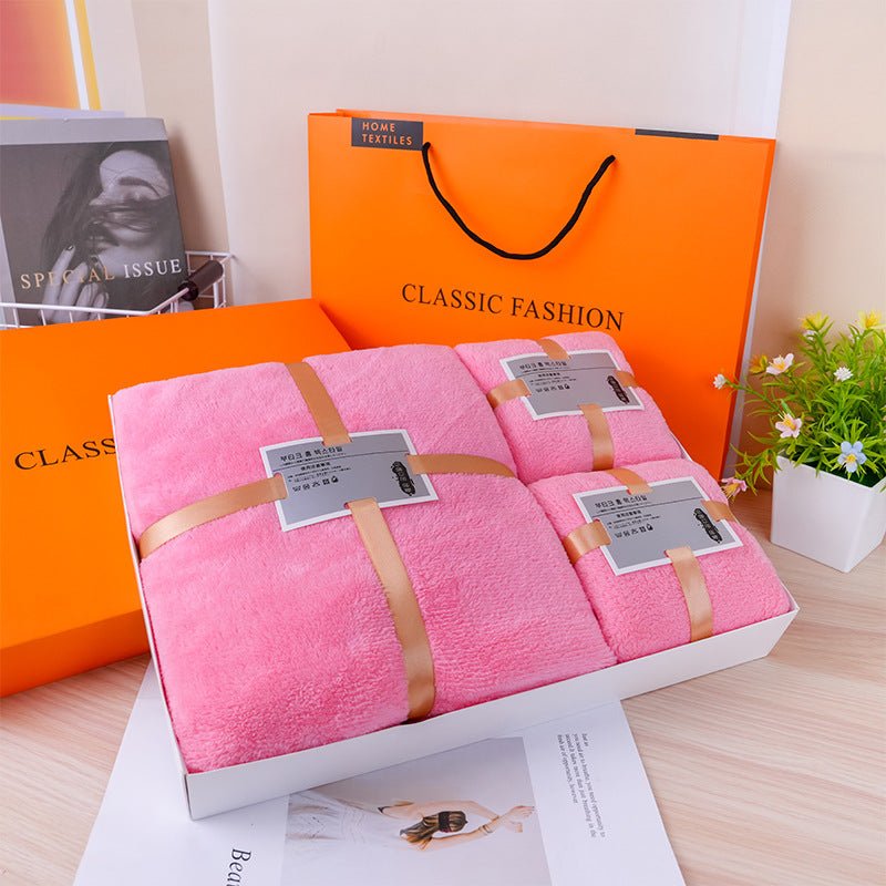 Coral Fleece Towel And Bath Towel Gift Set - AR trading hub