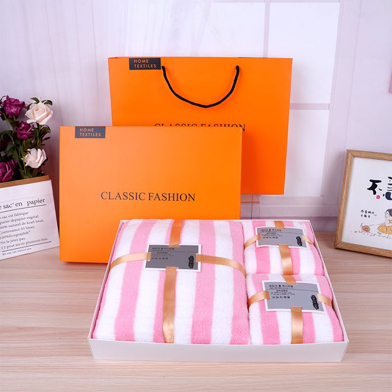 Coral Fleece Towel And Bath Towel Gift Set - AR trading hub