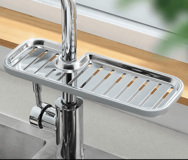Faucet-Mounted Sink Caddy – Rotating Kitchen Sponge, Soap & Cleaning Accessories Holder with Drainage - AR trading hub