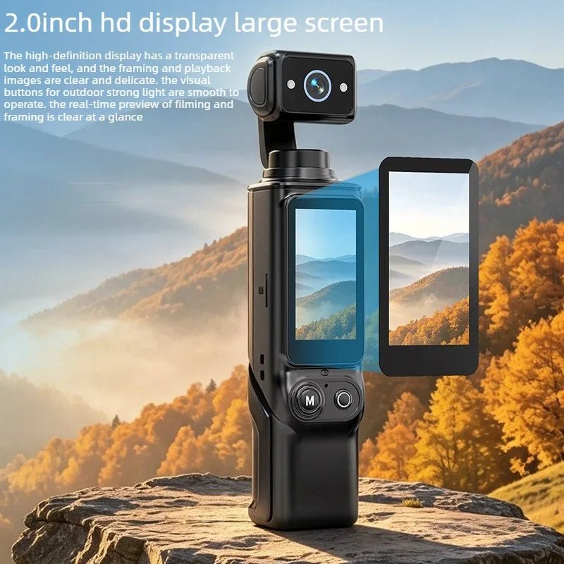 Handheld Rotating Action Camera – Gyro Anti‑Shake Vlog - AR trading hub