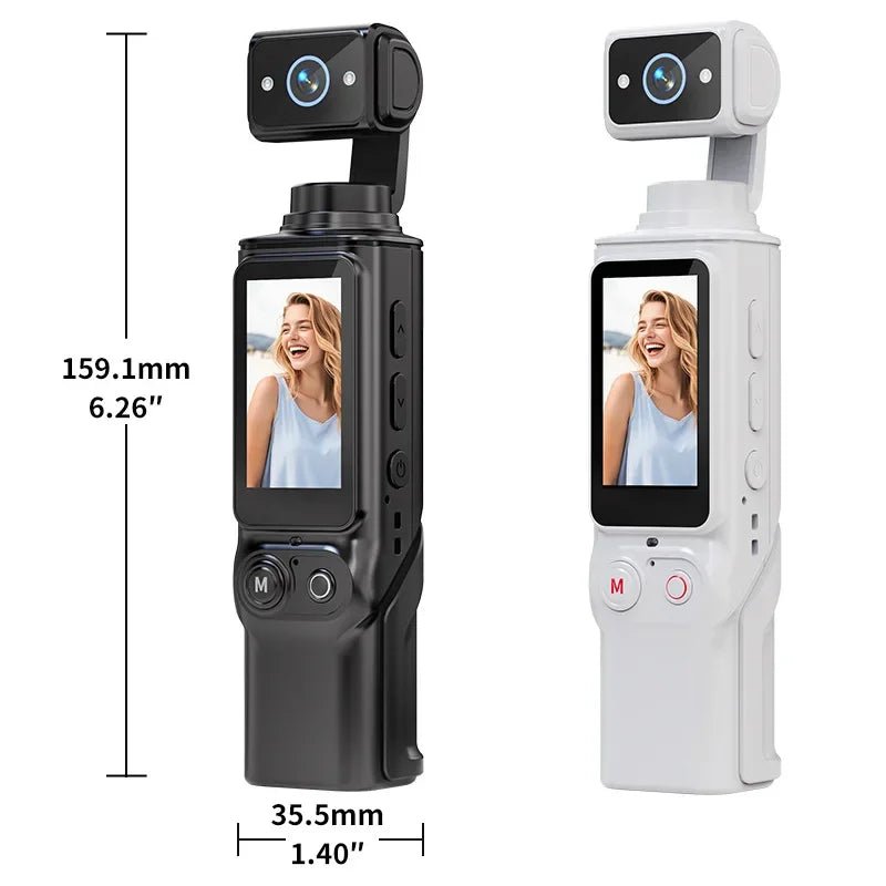 Handheld Rotating Action Camera – Gyro Anti‑Shake Vlog - AR trading hub