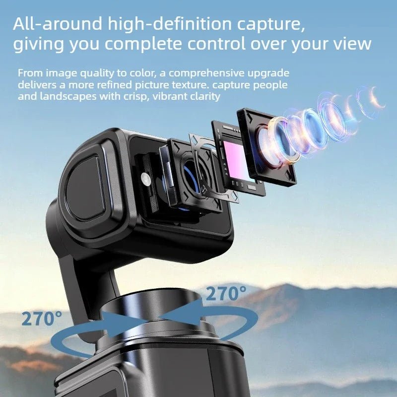 Handheld Rotating Action Camera – Gyro Anti‑Shake Vlog - AR trading hub