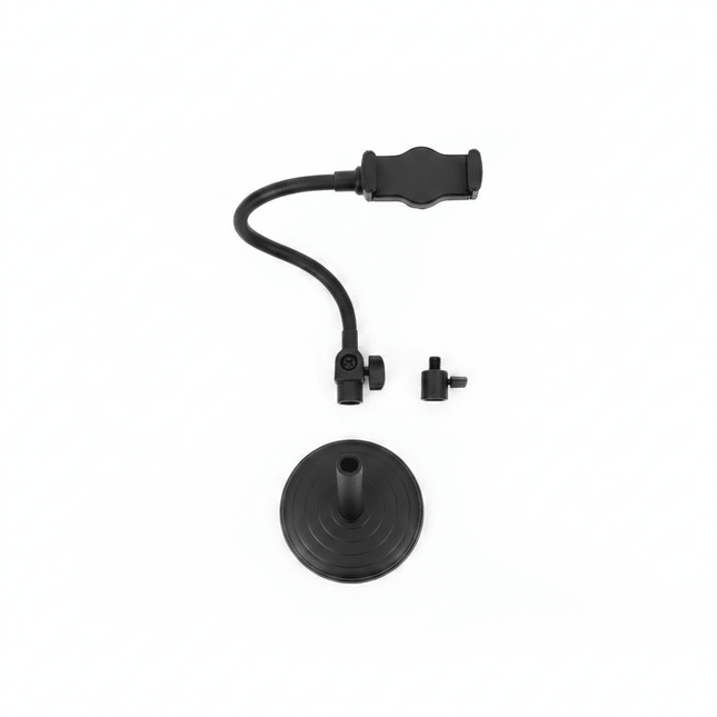 Heavy Duty Adjustable Desktop Phone & Mic Stand – Flexible Gooseneck, Black - AR trading hub