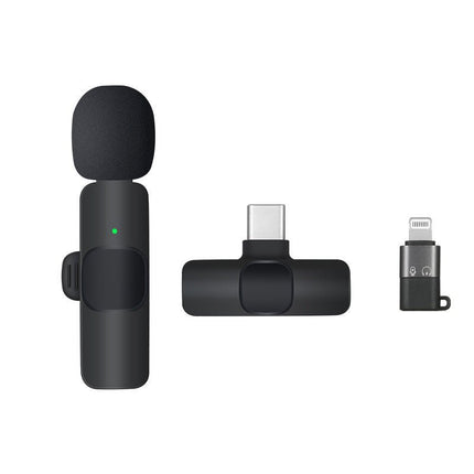 K1 Dual Wireless Lavalier Microphone Set – USB-C & Apple Compatible | 2 Clip-On Mics with Windshields - AR trading hub