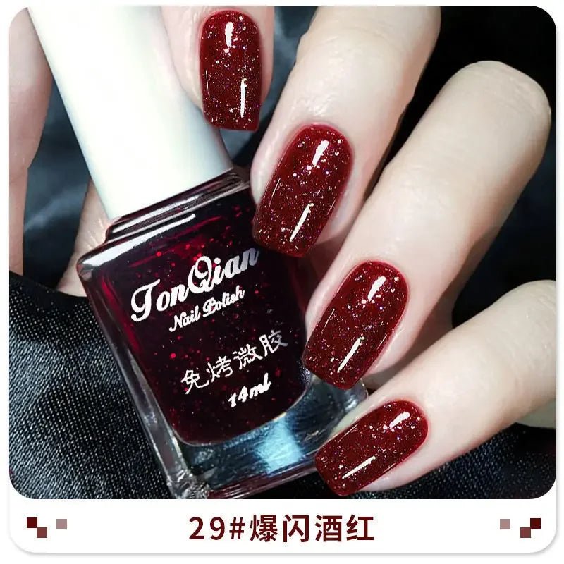 Long-Wear Classic Nail Polish – Pink, Red, Black & Wine Shades - AR trading hub