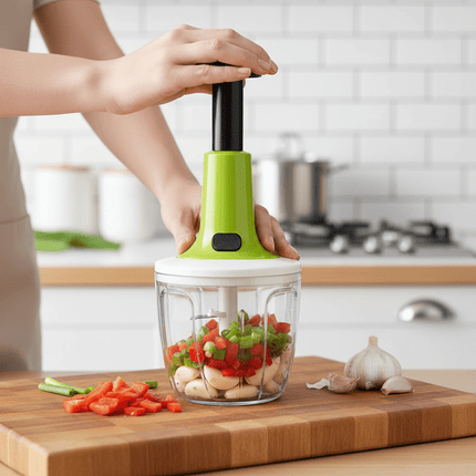 Manual Push Food Chopper – Multi-Blade Vegetable, Onion & Garlic Cutter - AR trading hub