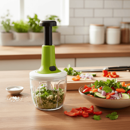 Manual Push Food Chopper – Multi-Blade Vegetable, Onion & Garlic Cutter - AR trading hub