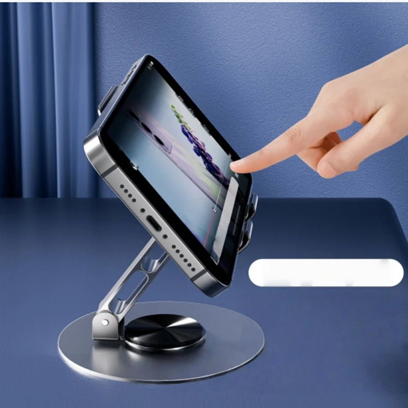 Metal Phone & Tablet Desk Stand – Foldable 360° Holder - AR trading hub