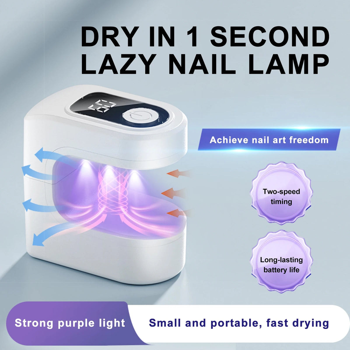 Mini UV LED Nail Dryer Lamp – Portable 30/60s Timer - AR trading hub