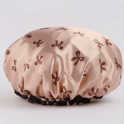 Satin Shower Caps for Women – 2 Pack Brown & Beige, Fits Long Curly & Thick Hair - AR trading hub