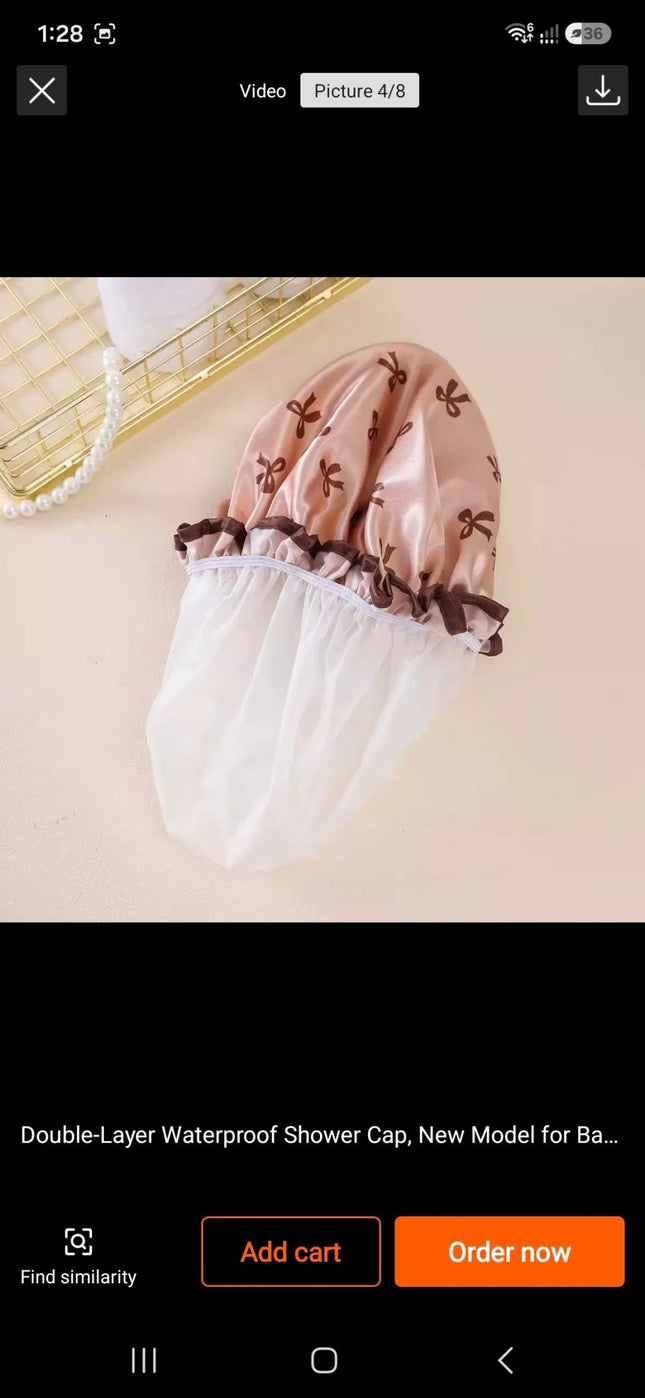 Satin Shower Caps for Women – 2 Pack Brown & Beige, Fits Long Curly & Thick Hair - AR trading hub