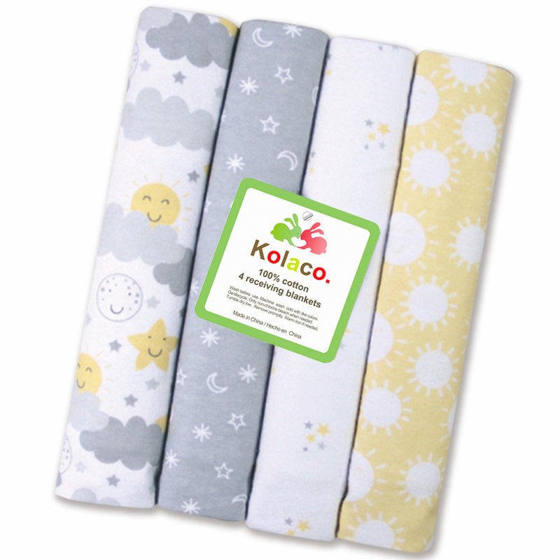 Soft Flannel Baby Receiving Blankets Set – 4 Pack - AR trading hub