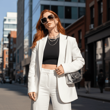 Square Sunglasses – Black Frame with Gold Medallion Chain Temple | Influencer Street Style - AR trading hub