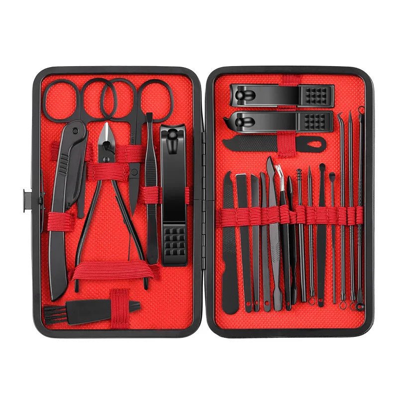 Stainless Steel Manicure Pedicure Set in Leather Case - AR trading hub