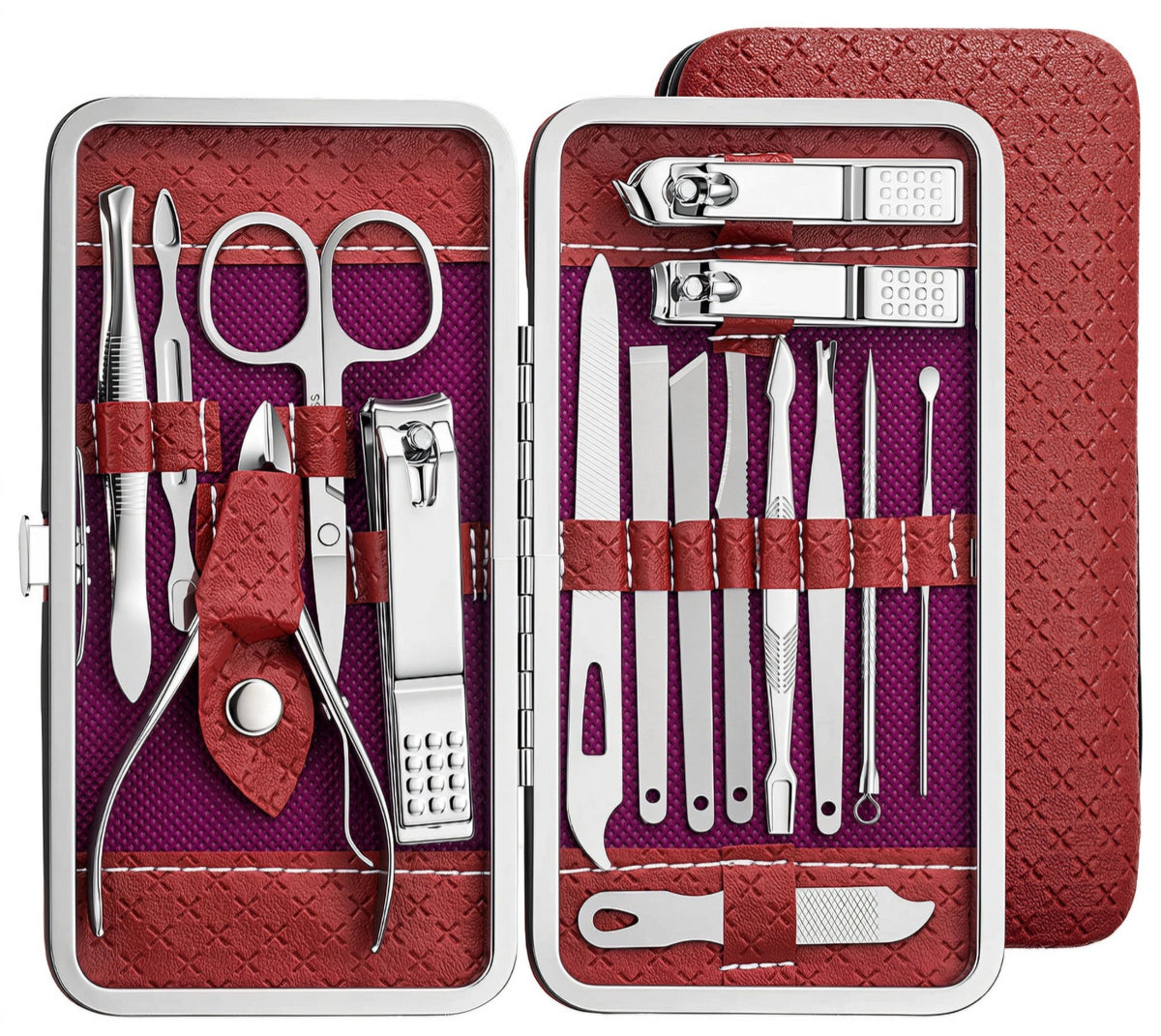 Stainless Steel Manicure Pedicure Set in Leather Case - AR trading hub