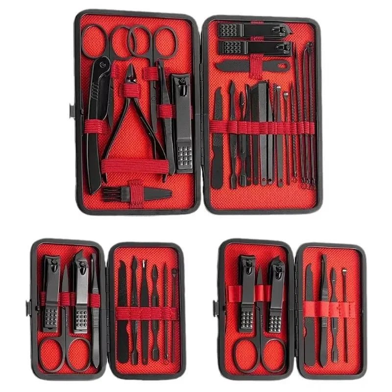 Stainless Steel Manicure Pedicure Set in Leather Case - AR trading hub