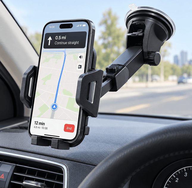 Universal Adjustable Car Phone Holder – 360° Dashboard & Windscreen Mount - AR trading hub